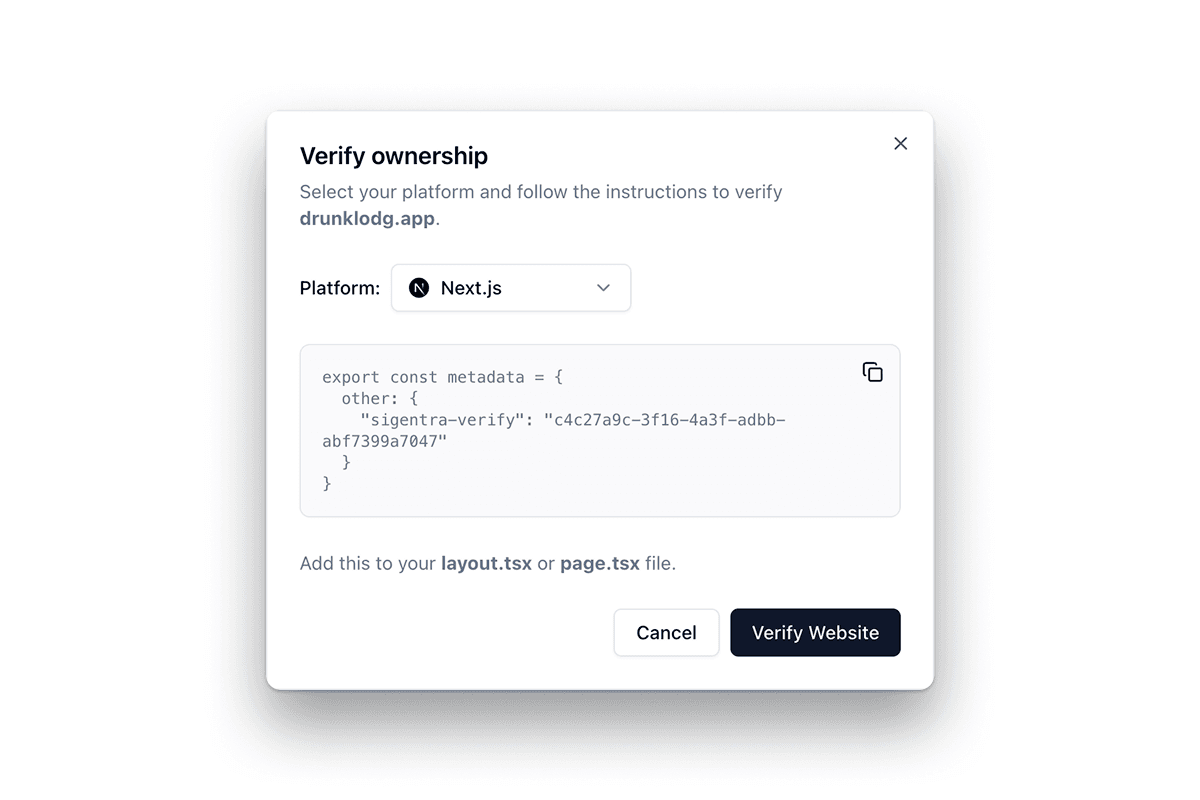 Verify Ownership